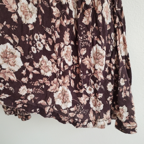 Denim & Supply Brown Floral Babydoll Mini Dress - Picture 8 of 11